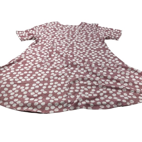 LuLaRoe Women's Size XS Short Sleeve Top Polka Dot Brown White Preowned - Picture 2 of 12